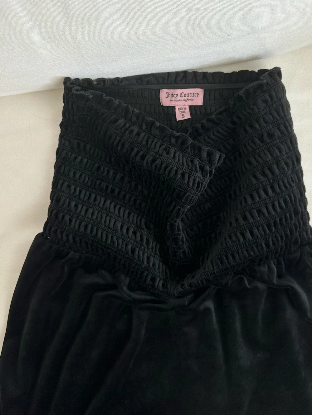 Juicy Couture Vintage Smocked Strapless Mini Dress